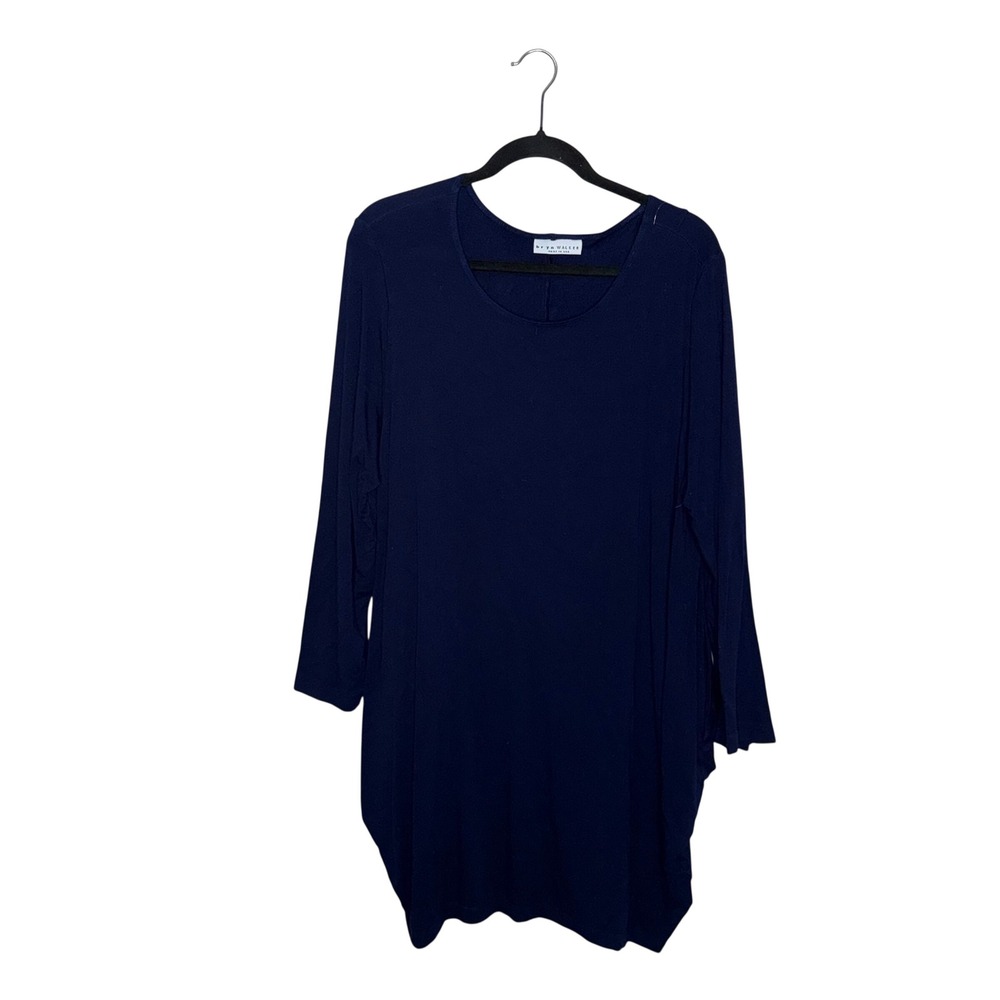 Bryn Walker Lantern Tunic Women S Navy Blue Excellent Long Sleeve Siro Rayon